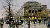 Eugene Galien-laloue Famous Paintings - La Place du Chatelet